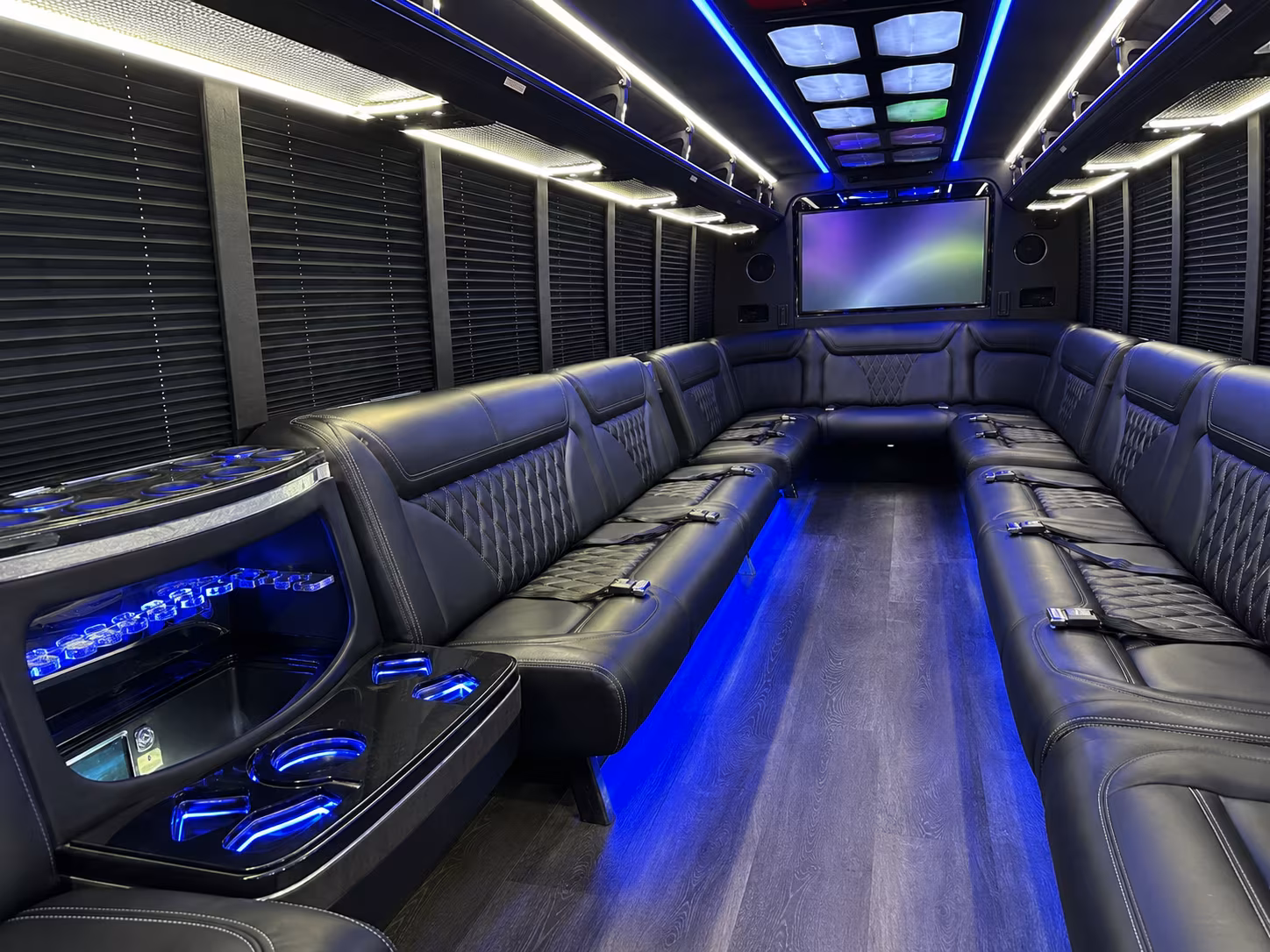 west valley city 20 passenger party bus inside
